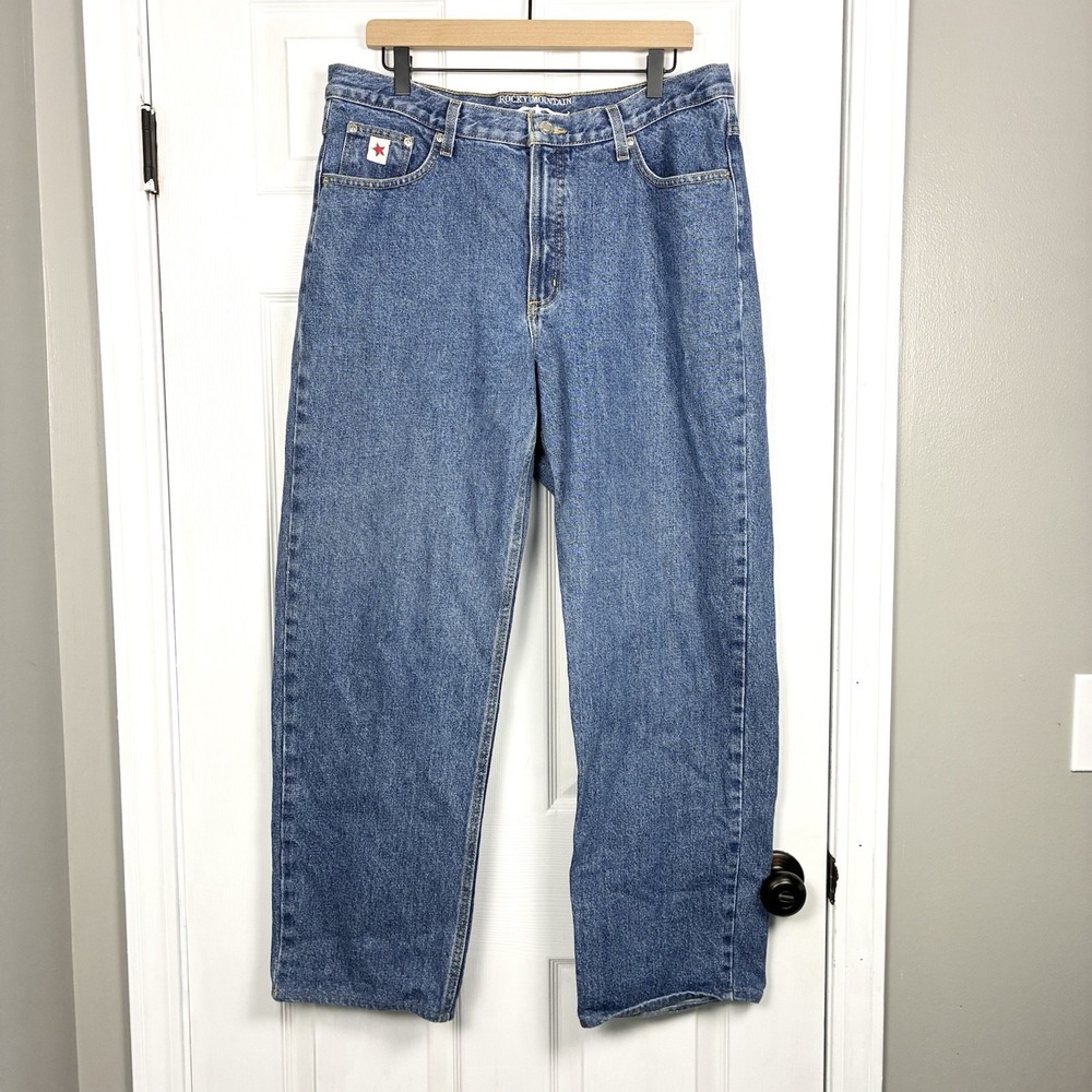 Rocky Mountain Rockies Relaxed 100% Cotton Western Denim Jeans Womens 17 Regular